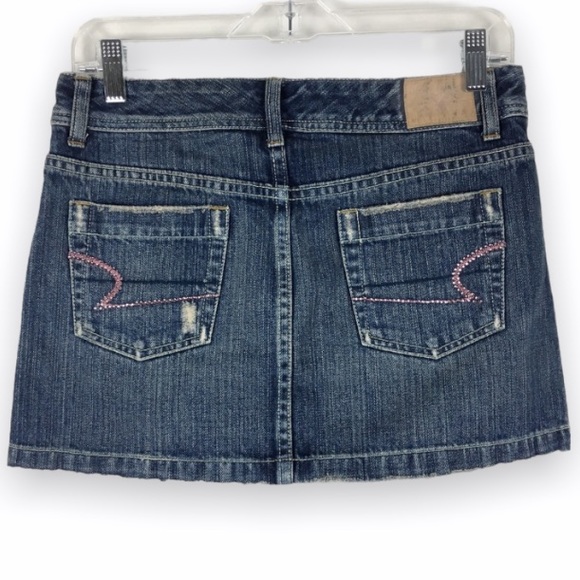 American Eagle Outfitters Dresses & Skirts - AEO American Eagle Pink Rhinestone Denim Skirt 0